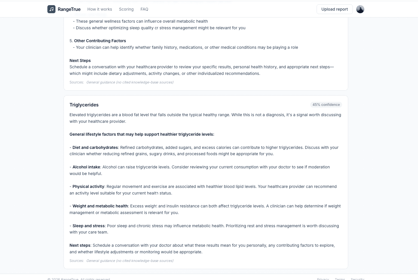 RangeTrue detailed root-cause guidance for triglycerides